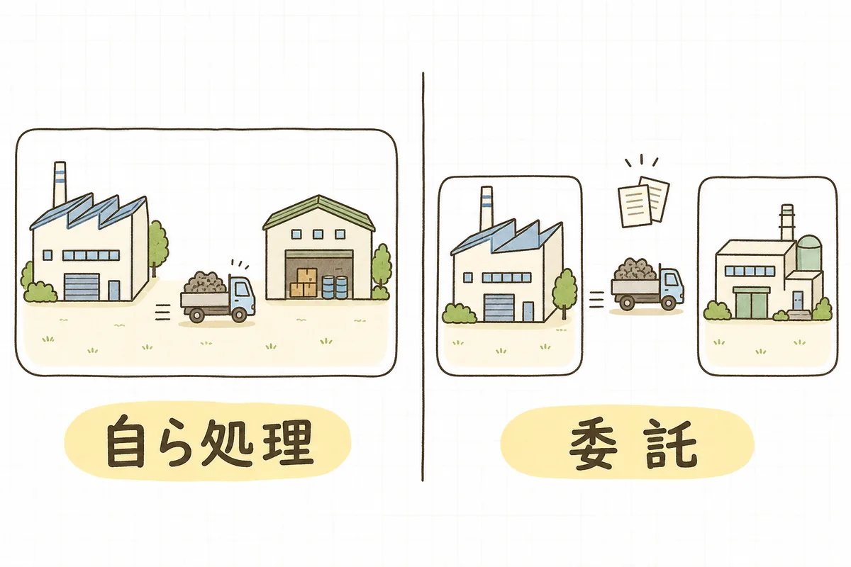 同じ会社の中の事業場どうしの移動と、グループ会社という別会社どうしの移動を左右に並べて比べた図
