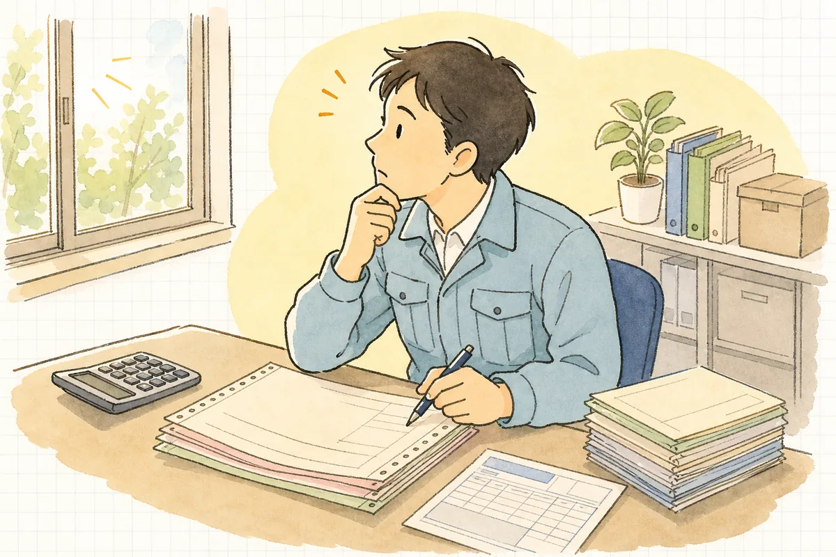 マニフェストの数量欄を前に、トンで書くかリューベで書くか単位を迷って手が止まる産廃の事務担当者