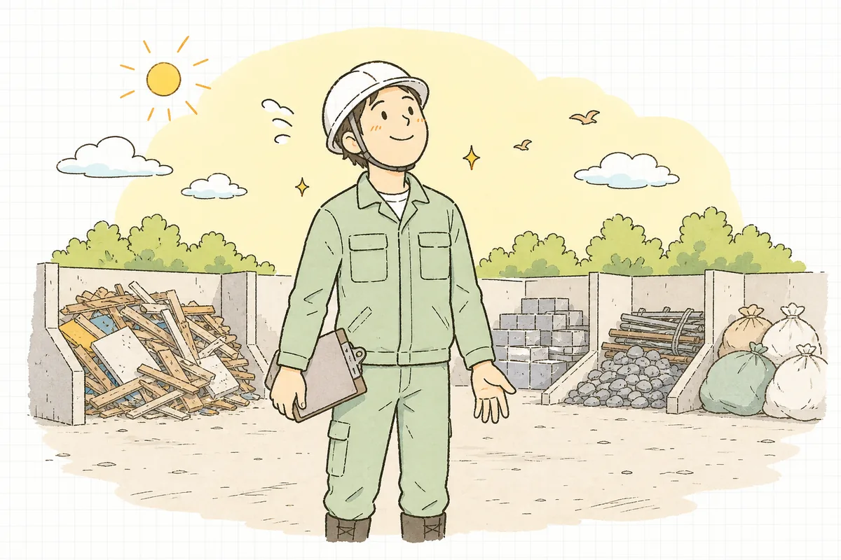 不適物への対応を終え、記録をまとめて区画を整えたあと、ほっと一息ついて前を向く受入担当者
